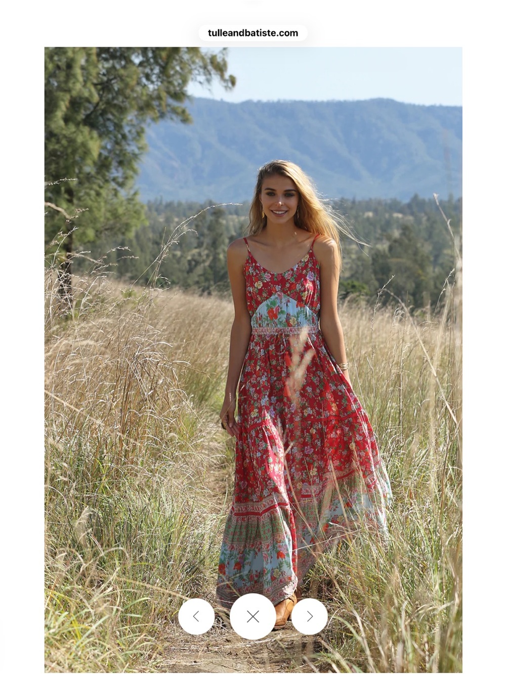 Tulle & Batiste Ravennah Boho Maxi Dress Rococo Red XL